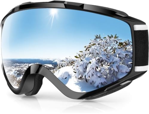 Findway Ski Goggles, Skiing Goggles For Snowboard Jet Snow, For Women Men Ladies Youth Teen OTG Over Helmet Compatible, Anti-fog 100% UV Protection, Anti-glare Ski Goggles, For Skiing Snowboarding