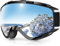 Findway Skibrille, Snowboard Brille für Brillenträger Herren Damen Erwachsene Jugendliche OTG UV-Schutz Kompatibler Helm Anti Fog Skibrillen Sphärisch Verspiegelt