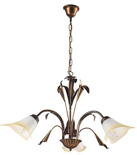 ONLI Lámpara de 3 Luces Estilo clásico de Metal marrón Cepillado Dorado, Bronce, 3 luci, 3