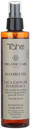 Tahe Organic Care Laque capillaire écologique Flexible Fix avec de l'alcool de mélasse 100% naturel, Fort, 200 ml