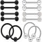 LAURITAMI 6 Paar Brustwarzenpiercing Nipplering Barbell 12mm Piercing Brustwarze Nippel Ring Schmuck Chirurgenstahl
