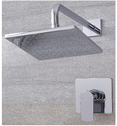MILANO Manual Mixer Valve 300mm Square Shower Head Wall Mounted Arm Chrome