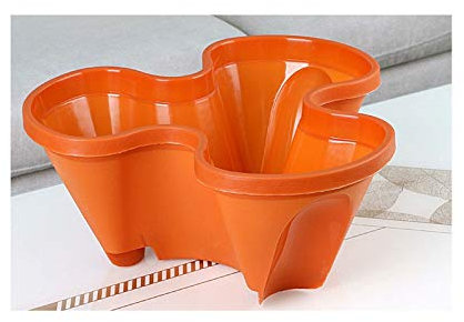 Pot de fleurs empilable à 3 étages - Pour la culture de fraises, herbes, légumes, fleurs, décoration intérieure ou extérieure - Couleur terre cuite
