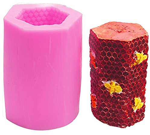 Stampi per Candele a Nido D'ape 3D Stampi in Silicone per Alveare Stampi in Silicone per Alveare Esagonali per Candele di Cera D'api