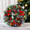 Weihnachtskranz Beleuchtet LED Tür Aussen, Grün 30 cm Weihnachtskranz Künstlich mit Beleuchtung, Weihnachtsgirlande aus Kunststoff, Vintage (A)