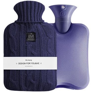 OliviaLiving Hot Water Bag Hot Water Bottle 2 Liters Heat Up and Refreezable Hot Cold Pack with Knit Cover for Pain Relief Hot Cold Therapy