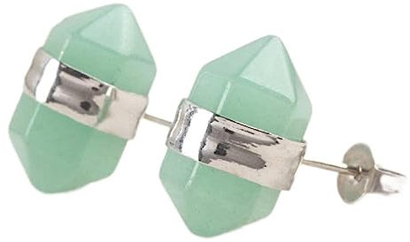 CPGG Damen Ohrstecker, Grüner Aventurin Ohrstecker Geometrische Kristallsäule Naturstein Blauer Sandstein Schwarzer Achat Ohrstecker Reiki Ohrstecker Ohrringe Für Damen Mädchen Handge