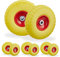 Relaxdays Roue de Diable, Lot de 8, Caoutchouc, 260x85 mm, increvables, 16 mm, 4.1/3.5-4 essieu, jusqu'à 150 kg, Jaune-Rouge