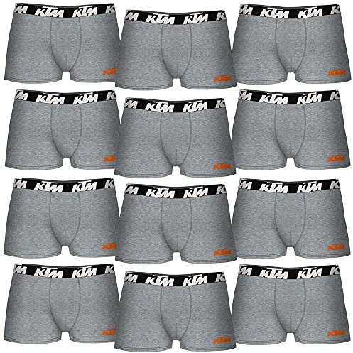 KTM Herren XL-Set mit 12 Hellgrau Boxershorts, bunt