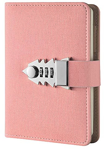 LinYesh Lock Diary Planner Organizer Journal Combination Lock Writing Travel Diary A7 Mini Pocket Notebook