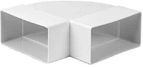 Steinberg14 Weiß 110x55mm Flachkanal Bogen 90° für Lüftungssystem, Abluftkanal oder Zuluftkanal