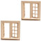 Toyvian 2 Stücke Miniatur Dolly Puppe Tür Spielzeug Fenster Möbel DIY Schmuck Handwerk Türen Dekorativ Zubehör Puppenhaus Spielhaus Modellbauer Kinder Blanko 1/12