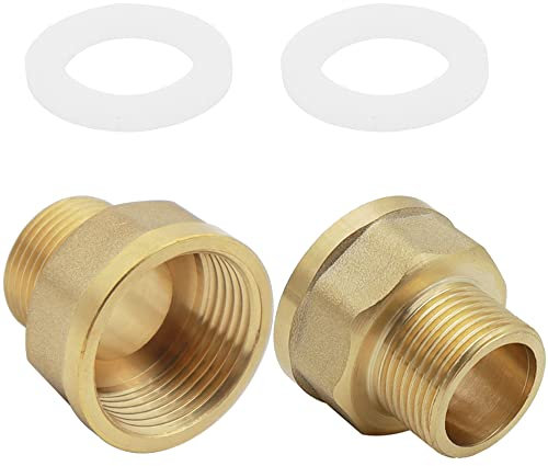 KtbeYTi 2 Pièces Adaptateur Gaz 1 vers 3/4, Raccord de Tuyauterie en Laiton pour Cuisinières à gaz, Cuisinières, Réchauds de Camping de Raccords