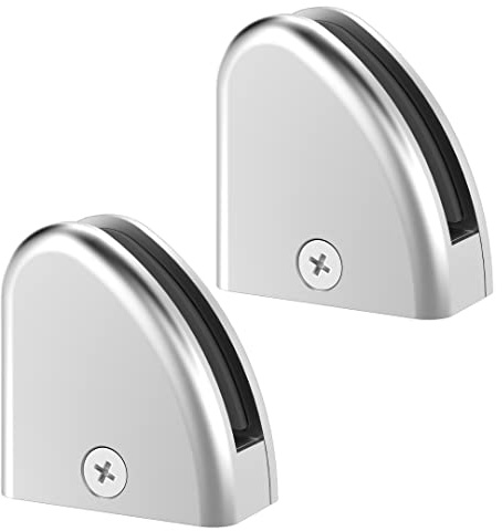 BELOFAY Pack of 2 Extra Strong Glass Clamps 304 Stainless Steel Glass Balustrade Caps Glass Clips Bracket Holder for Window Balustrade Stair Panels | Glass Bracket
