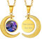 Suplight personalisiert Zwillinge Sternzeichen Kette für Damen Mädchen 18k vergoldet Rolokette mit Halbmond Anhänger Horoskop Symbol Halskette Sternbilder Modeschmuck für Gerburtstag