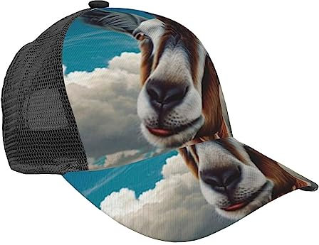 Goat Baseball Cap Snapback Trucker Hat für Herren & Damen mit verstellbarem Kopfband Flat Bill Hüte, Ziege, One size