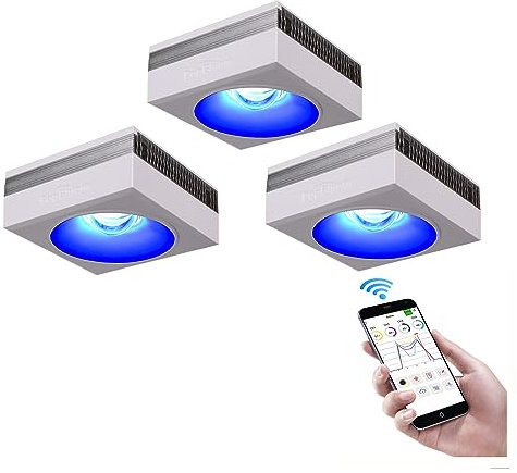 PopBloom RL90 Aquarium Beleuchtung Meerwasser Led für Aquarium Led Meerwasser Reef Lampe für 130-170cm Salzwasser Aquarium, App-Steuerung (3 RL90 WiFi mit Hängeset)