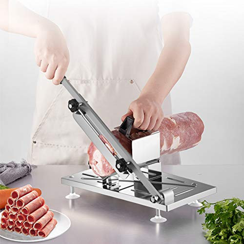 Small Meat Cutter,Manual Meat Beef and Mutton Meat Slicer, Thickness Adjustable 0.3-8mm Multi-Function Household Hot Pot Vegetable Slice