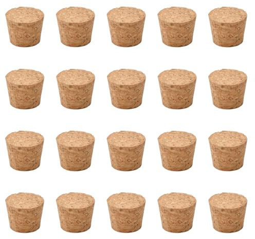 INCREWAY 20pcs Conical Wood Wine Bottle Stopper, Tapered Cork Stoppers, Natural Soft Wooden Plugs for Wine Bottle Glass Bottle Jar