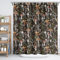 Fchen art Lot de 12 rideaux de douche rétro en tissu bohème motif champignon William Morris, noir, 180 x 180 cm