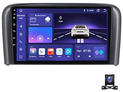 Doppel DIN Radio Mit Navi, 9 Zoll Touchscreen, 2 Din Autoradio MP5 Player Für Volvo S80 1998~2006 Unterstützt BT, Radio FM/RDS, DSP, Carplay/Auto, Lenkradsteuerung,8 core m300s 4g+32g
