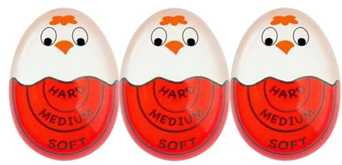 Knadgbft Egg Timer for Boiling Eggs Soft Hard Boiled Egg Timer Pro That Changes Color When Done & Safe Durable (Red-3 Packs)