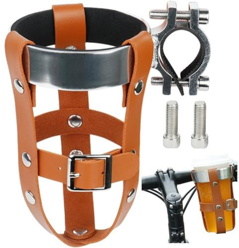 Bemvp Retro-Fahrrad-getränkehalter, Leichter Pu-Leder-Fahrrad-wasserflaschenhalter, Fahrrad-getränkehalter Für Rennräder, Mountainbikes Und Kinderfahrräder