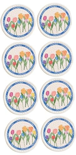 Ciieeo 8pezzi Tovagliette Decorative Cotone Con Motivo Tulipano Sottobicchieri Resistenti e Antiscivolo Per Tavolo Da Pranzo Stile Nordico Per Cucina e Decorazione Della Casa