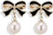 Perlen Ohrstecker Schleifen Ohrringe, Ohrringe Damen, Perlenohrringe mit Schleife, Hypoallergene Perlen Ohrringe Bow Earrings, Ohrringe Schmuck Schleifen Schmuck Frauen für Geburtstagsgeschenk (B)