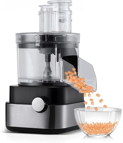 YMAOMAO Electric Food Chopper, Multifunction 4 in 1 Electric Vegetable Fruit Dicer, Meat Grinder Multifunctional Food Chopper, 2-Speed 600W Motor with 5 Kinds of Mold Perfect for Restaurant Home Use
