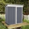 Amopatio Abri de Jardin avec Toit en Pente - 162 x 92 x 182 cm (l x p x h) - Abri de Jardin en métal avec Porte - Housse de Jardin galvanisée avec Cadre de Fondation - Gris