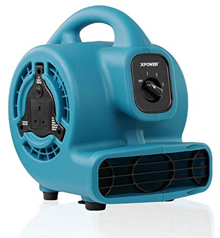 XPower P-80A Mini Mighty Centrifugal Air Mover Carpet Dryer Floor Fan Blower Stackable for Water Damage Restoration Janitorial Plumbing Home Use
