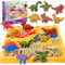 VBACALA Magic Sand Für Kinder,Magic Sand Sandbox Set mit 600g Spielsand Dinosaurier Figuren Spielzeug Welt,Sensorisches Sandspielzeug für Kinder Jungen ab 3 Jahre