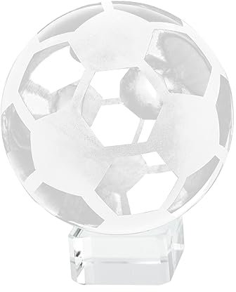 BCOATH Transparentes Kristallfußball- Mit Stand Souvenir Für Fußball-Events Geburtstagsfeiern Und Themenpartys Kreative Deko-Idee Für Erwachsene