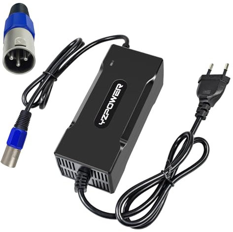 Chargeur De Batterie 48V Lithium, Sortie 54.6V 2A Chargeur pour Vélo Électrique, Trottinette, Scooters Batterie Chargeur 48 Volt, Mâle 3 Broches XLR Connecteur