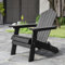 GIANTEX Adirondack Stuhl Klappbar, wetterfester Gartenstuhl Hochlehner, Holzstuhl mit Armlehnen, für Terrasse, Hinterhof & Garten, belastbar bis 180kg (Schwarz)