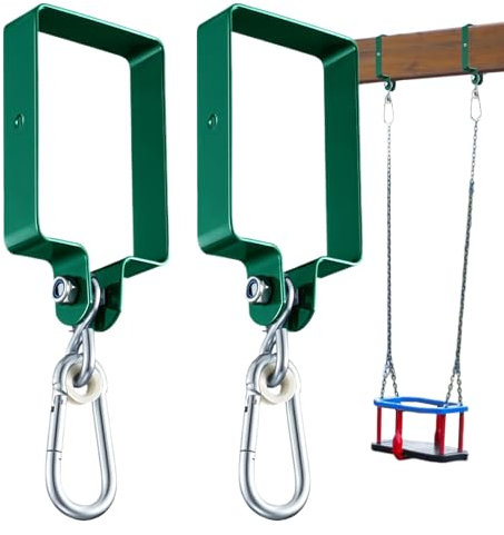 Schaukelhaken Robust | 2-teilige Schaukelaufhängungen Hochbelastbar,Verbindungsbügel mit Karabinerhaken als Ersatzhalterung für Spielplatz Garten Terrasse