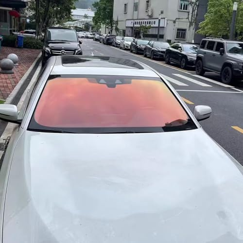 Alvorox 80% VLT Red Chameleon Tint Car Windscreen Window Film 75cmX300cm | Car Windshield Foil Solar Film, Optical Color Changing, Blue to Red Orange
