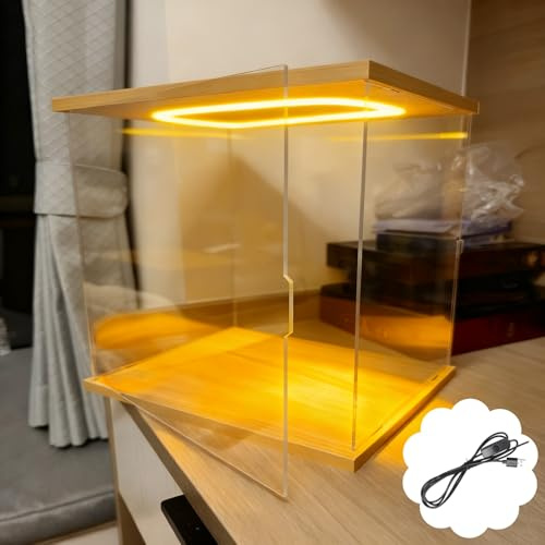 Acryl Vitrine Große Quadratische Acryl-Vitrine mit Tür, Staubdichte Schaukasten-Abdeckung für Sammlerstücke, 10 20 30 40 50 60 70 80 90 100 cm(12x12x12 cm/5x5x5 in)