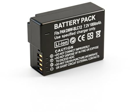 【1800mAh】 DMW-BLC12 DMW-BLC12E DMW-BLC12PP Akku für Panasonic Lumix FZ1000, FZ200, FZ300, FZ330, FZ300K, G5, G6, G7 Kameras