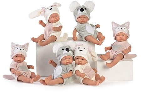 Puppen Antonio Juan – Realistischer Baby-Pitu mit Tierkostüm, Körper aus geschlechtetem Vinyl, 26 cm, für Kinder ab 2 Jahren (1 Stück)