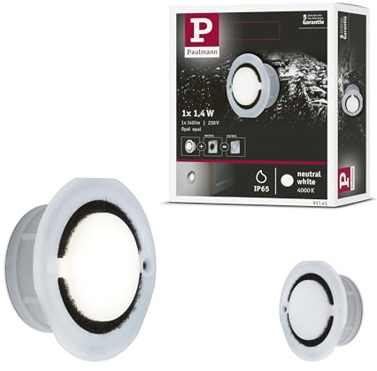 Paulmann 93741 Einbauleuchte Special Line IP65 strahlwassergeschützt LED Opal Neutralweiß 1er Set 1x1,4W 230V Polycarbonat Opal inkl. Leuchtmittel