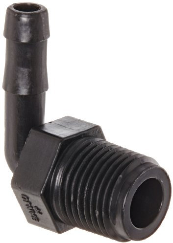 Banjo HB050/038-90 Polypropylene Hose Fitting, 90 Degree Elbow, 1/2 NPT Male x 3/8 Barbed