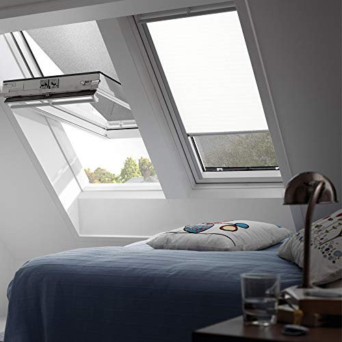 VELUX Hitzeschutz-Markisen & Verdunkelungsrollo GGU, GPU, GHU, GTU, GGL, GPL, GHL, GTL, GEL F06 Uni Weiß/Schwarz - 1025S