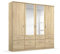 Rauch Möbel Bremen Schrank Drehtürenschrank Kleiderschrank in Eiche Sonoma, Holz, mit Spiegel und 8 Schubladen 4-türig, inklusive Zubehörpaket Basic 1 Kleiderstange, 4 Einlegeböden BxHxT 181x199x58 cm