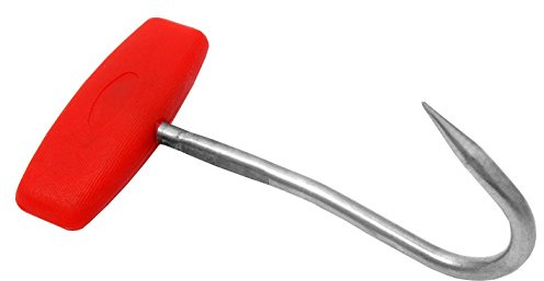 Gancho de deshuesado, gancho de carnicero, gancho de mano INOX 13,5 cm de color rojo
