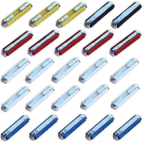 Surdefens Torpedo Fuse, 25 Stück, Thermo-Plastik, 32V, DIN 72581-1, SET1: 5A x 3, 8A x 10, 16A x 5, 25A x 5, 40A x 2