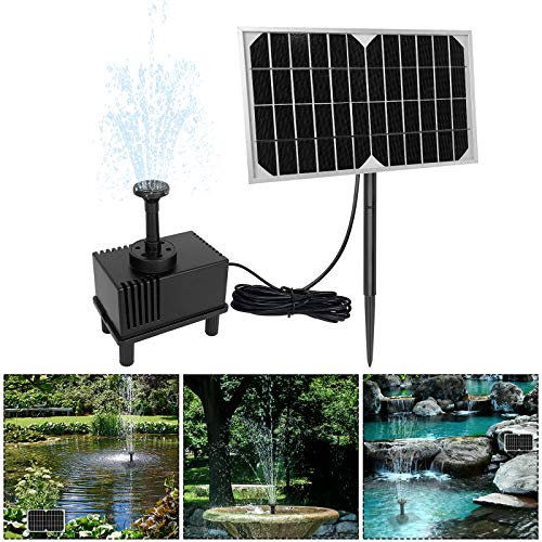 Aufun 5W Solarpumpe Teich Springbrunnen Teichpumpe Solar Bürstenlose Solarpumpe Solar Wasserspiel Fontäne Pumpe für Gartenteiche, Keine akku