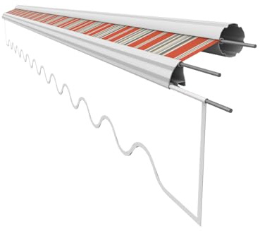 VANA Markisenstoff Ersatzstoff ohne Volant für 3 x 2 m Markisentuch Markisenbespannung Sonnenschutz fertig genäht Maß Tuch 2,82 x 2 m Design SPD031