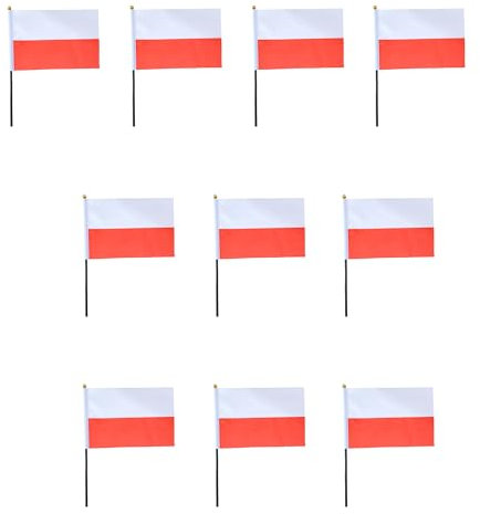 Sonia Originelli 10er Set Tischfahnen Handflaggen Mini Fähnchen Fussball Fan Anfeuern Farbe Polen
